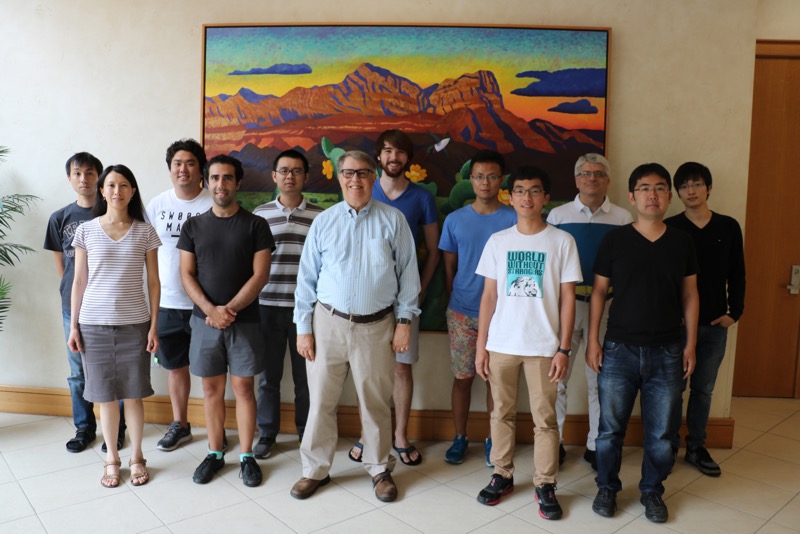 Group 2017.  (Includes computational materials people and visitors).  Left to right.  Back row:  Masahiro Sakurai, Donghan Shin, Weiwei Gao, Josh Neitzel, Lingyuan Gao, Serdar Ogut and Dingxin Fan. Front row:  Linda Hung, Ali Hamaze, Jim Chelikowsky, Kai-Hsin Liou and Yuki Sakai. 